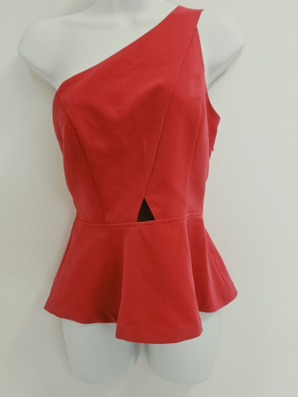 Dynamite One-Shoulder Bright Pink Top with Front Cutout, Sz S